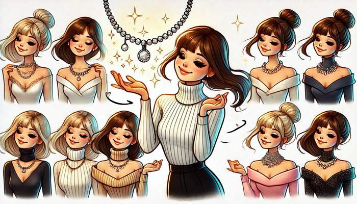 گردنبند مناسب یقه مربعی