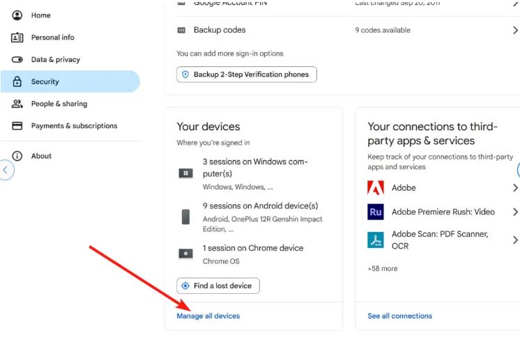 خروج از حساب گوگل 