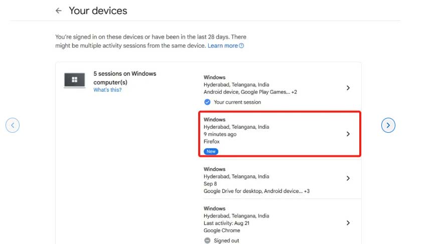 مراحل خروج از حساب گوگل در مرورگر کامپیوتر