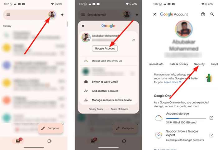 خروج از راه دور از حساب گوگل