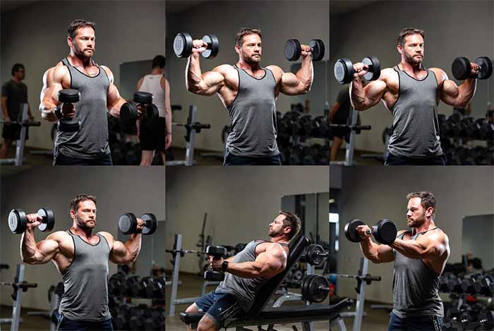 تمرینات با دمبل برای بالا تنه